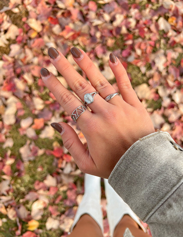 Silver Wildflower Signet Ring Christian Jewelry