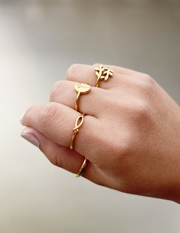 Elevated Faith Gold Wildflower Ring Christian Ring