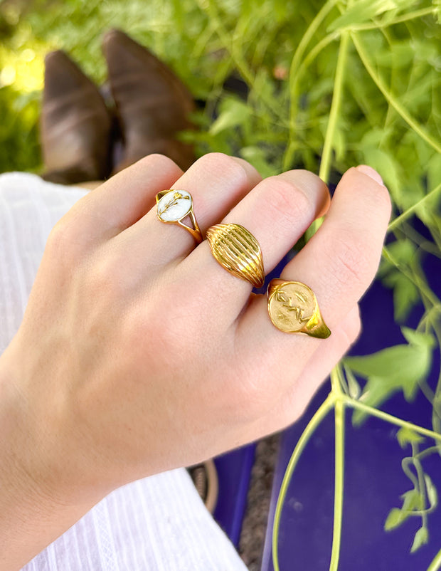 Wildflower Signet Ring Christian Jewelry