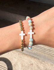 Gold Cross Bracelet Christian Jewelry