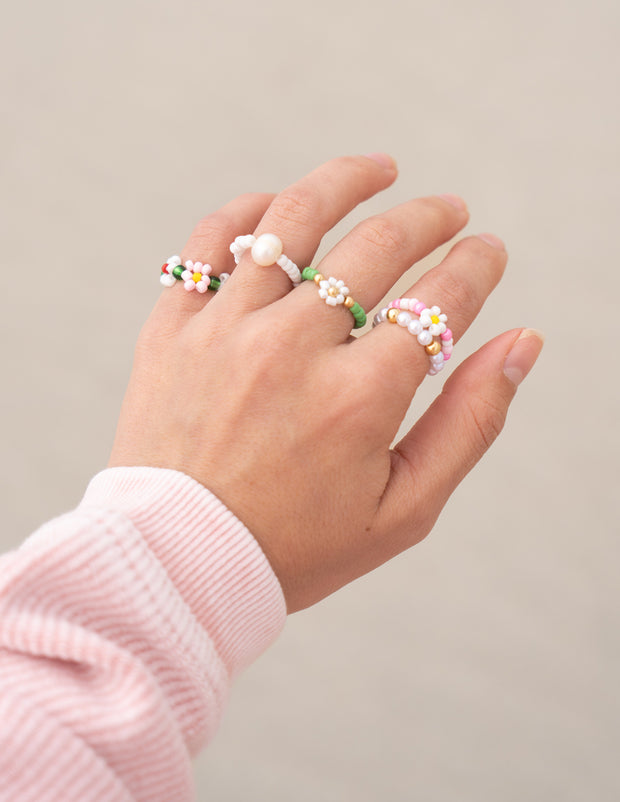 Garden Beaded Ring Set Christian Jewelry