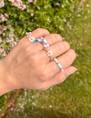 Pastel Beaded Ring Set Christian Jewelry