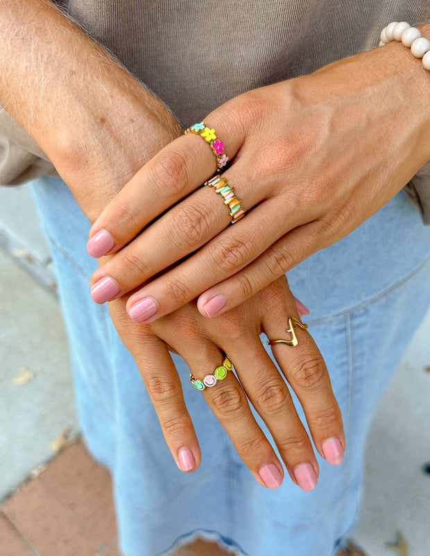 Smiley Enamel Ring Christian Jewelry