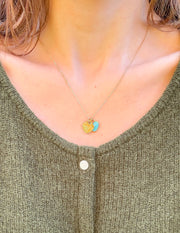 Blue Enamel Heart Logo Necklace Christian Jewelry