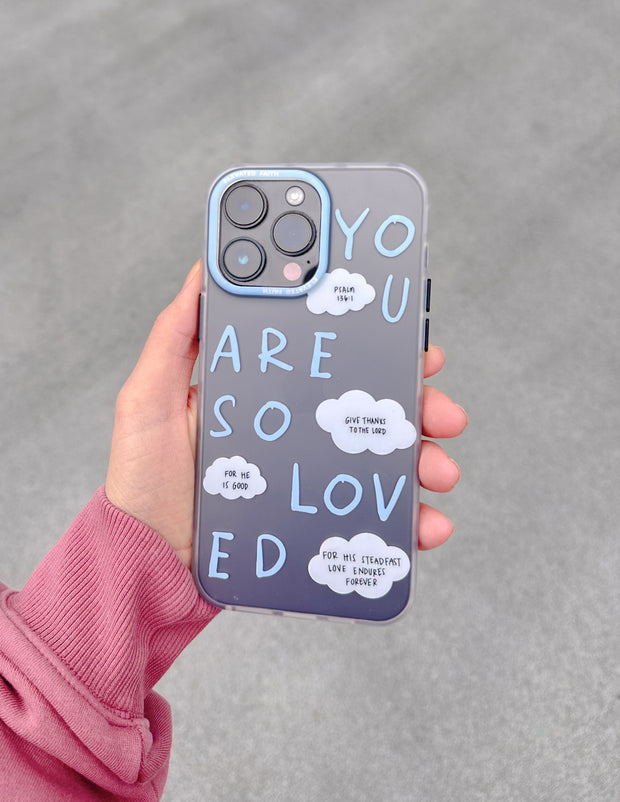 Blue You Are So Loved Frosted Phone Case Christian Accessories