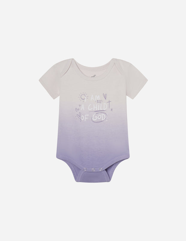 Child of God Purple Onesie Christian Baby Clothing