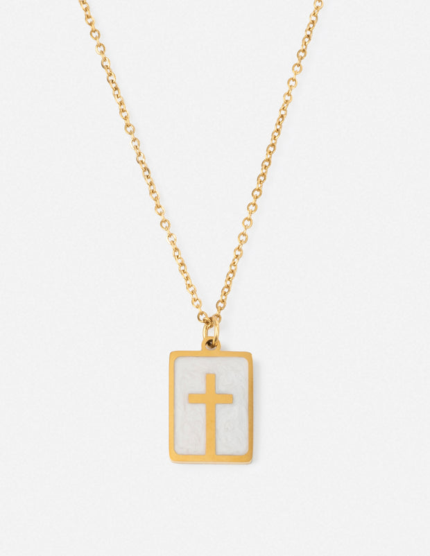 Enamel Cross Necklace Christian Jewelry