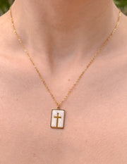 Enamel Cross Necklace Christian Jewelry