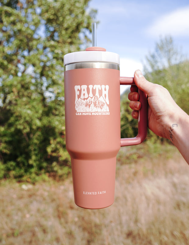 Faith Can Move Mountains 40 oz Tumbler Christian Accessories