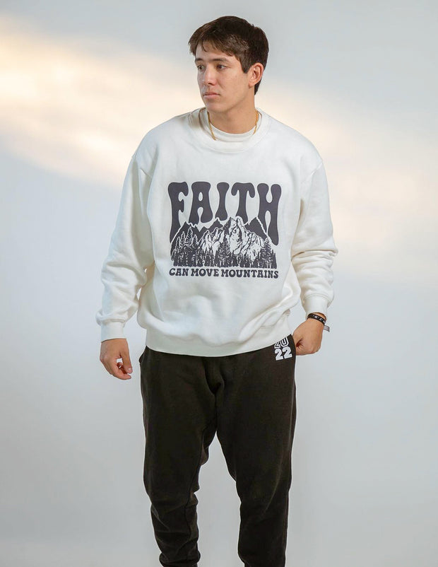 Faith Can Move Mountains Unisex Crewneck Christian Sweatshirt