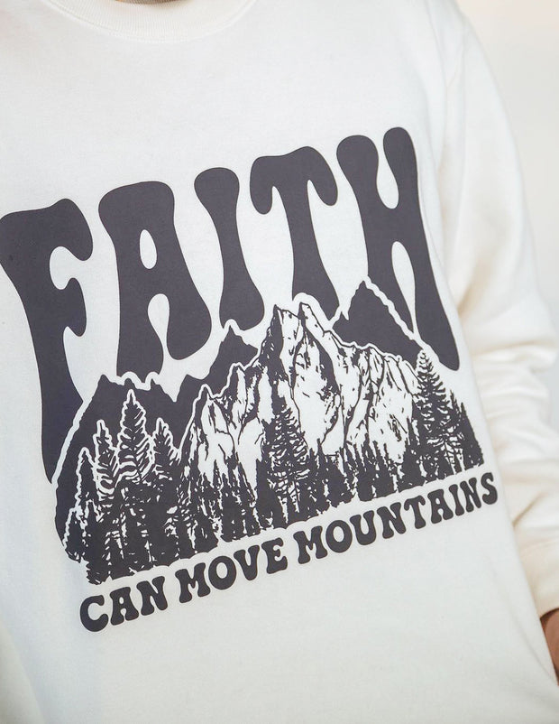 Faith Can Move Mountains Unisex Crewneck Christian Sweatshirt