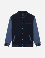 God of Miracles Navy Bomber Jacket Christian Letterman