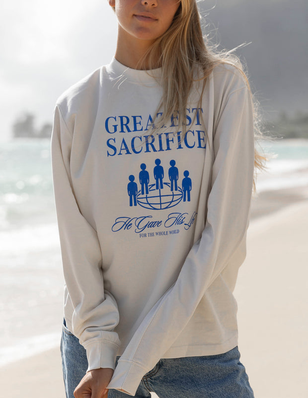 Greatest Sacrifice LS Unisex Tee Christian Long Sleeve T-Shirt