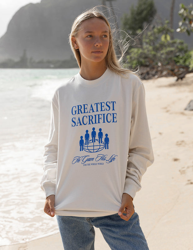 Greatest Sacrifice LS Unisex Tee Christian Long Sleeve T-Shirt