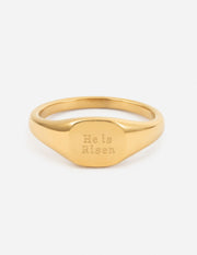 He Is Risen Signet Ring Christian Jewelry