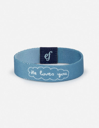 He Loves You Reversible Wristband Christian Bracelet