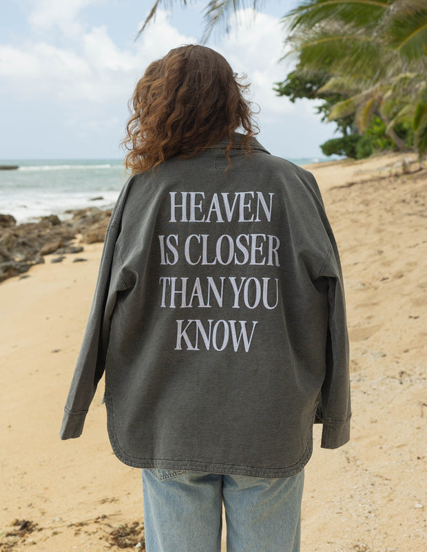 Heaven Is Closer Shacket Christian Jacket