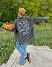 Heaven Is Closer Shacket Christian Jacket