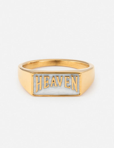 Heaven Rectangular Signet Ring Christian Jewelry