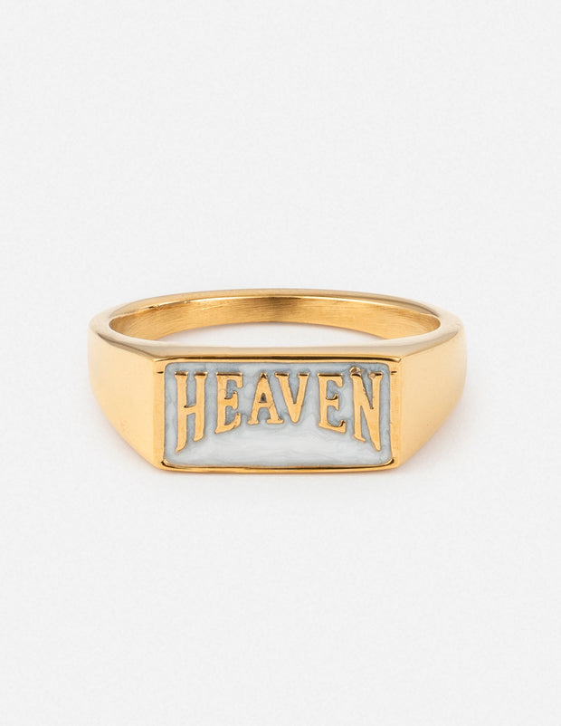 Heaven Rectangular Signet Ring Christian Jewelry