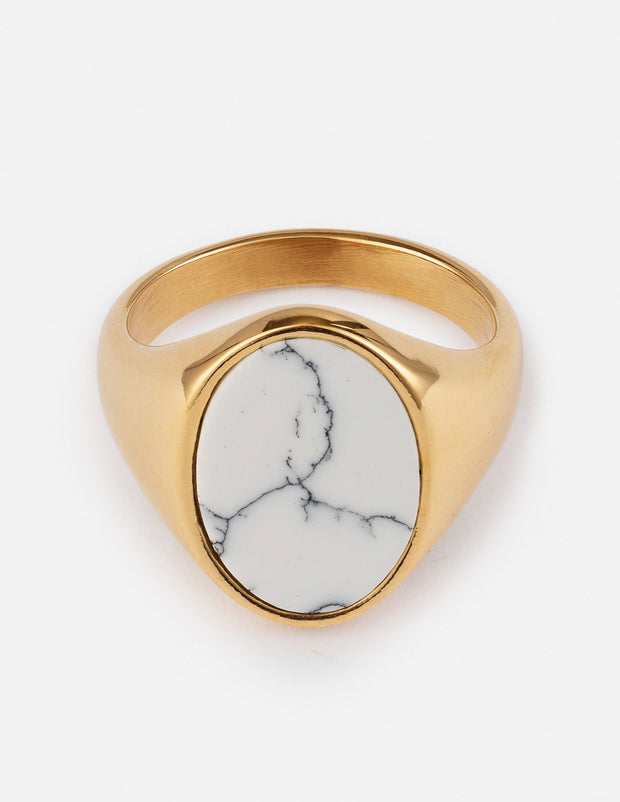 Howlite Stone Ring Christian Jewelry