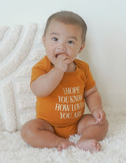 I Hope You Know Orange Onesie Christian Baby Clothing