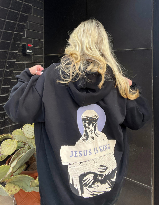 Jesus Is King Black Unisex Hoodie Christian Sweatshirt