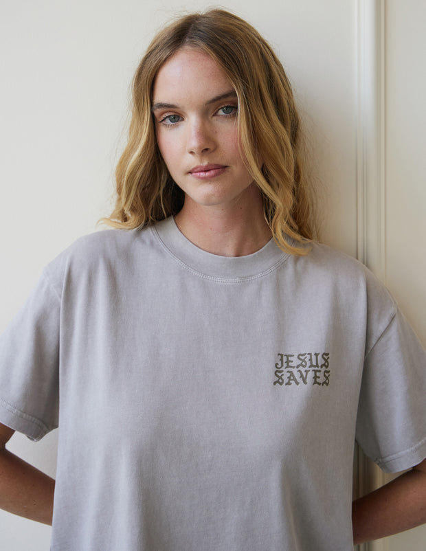 Jesus Saves Taupe Unisex Tee Christian T-Shirt