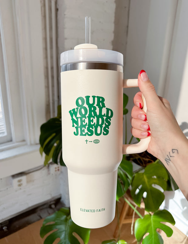 Our World Needs Jesus 40 oz Tumbler