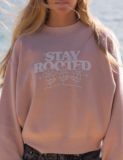 Stay Rooted Knit Sweater Christian Crewneck Sweatshirt