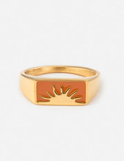 Sunrise Rectangular Signet Ring Christian Jewelry