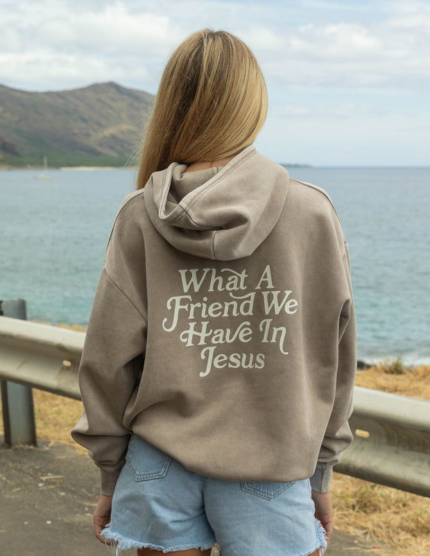 What a Friend in Jesus Brown Unisex Hoodie Christian Sweatshirt