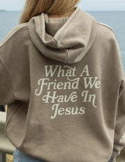 What a Friend in Jesus Brown Unisex Hoodie Christian Sweatshirt