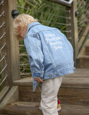 What a Friend in Jesus Kids Denim Jacket Christian Apparel