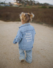 What a Friend in Jesus Kids Denim Jacket Christian Apparel