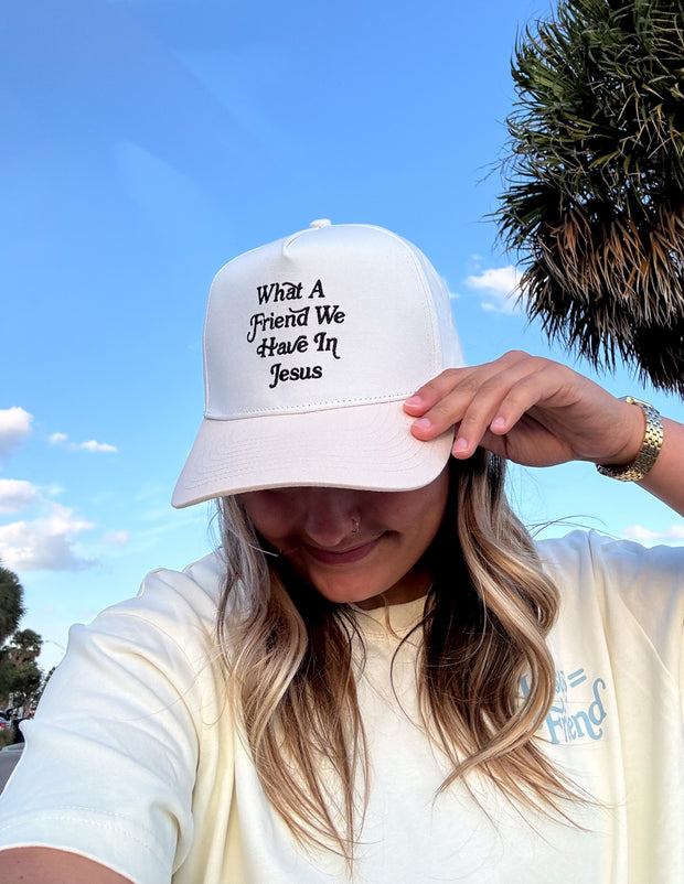 What a Friend in Jesus Trucker Hat Christian Accessories