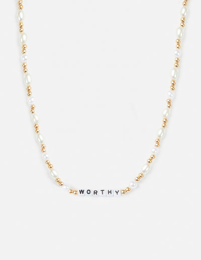 Worthy Letter Necklace Christian Jewelry