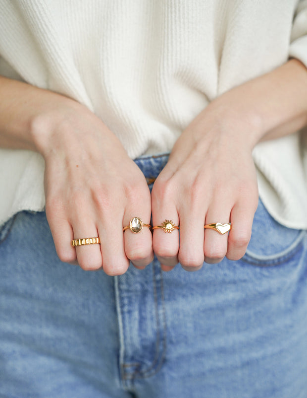 Gold Sunset Christian Ring