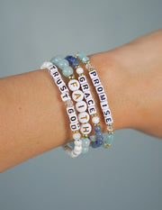 Faith Blue Christian Letter Bracelet