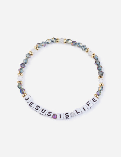 Elevated Faith Jesus is Life Letter Bracelet Christian Letter Bracelet