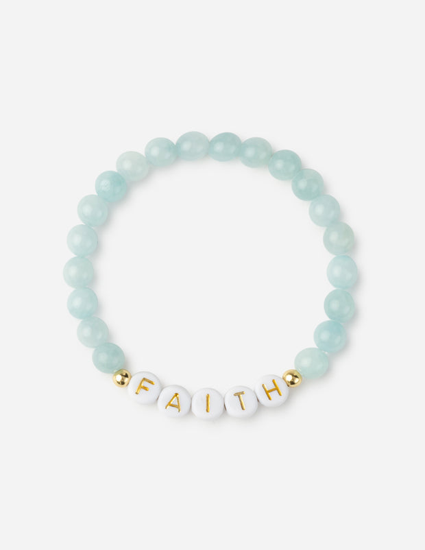 Faith Blue Christian Letter Bracelet