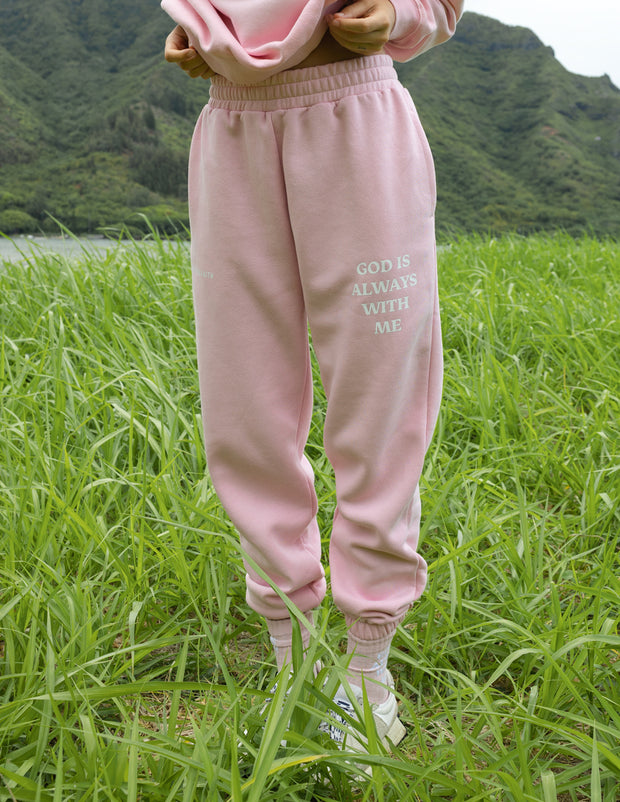 God Is Always With Me Pink Unisex Sweatpant Christian Apparel