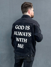 God is Always With Me Christian Denim Jacket