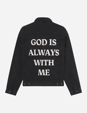 God is Always With Me Christian Denim Jacket