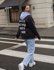 God is Always With Me Christian Denim Jacket