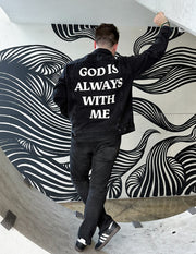 God is Always With Me Christian Denim Jacket