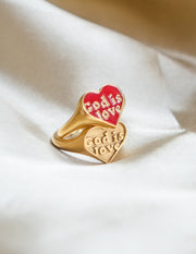 Elevated Faith Enamel God is Love Ring Christian Ring