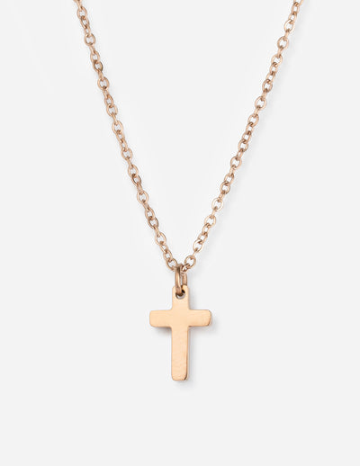 Rose Gold Cross Christian Necklace