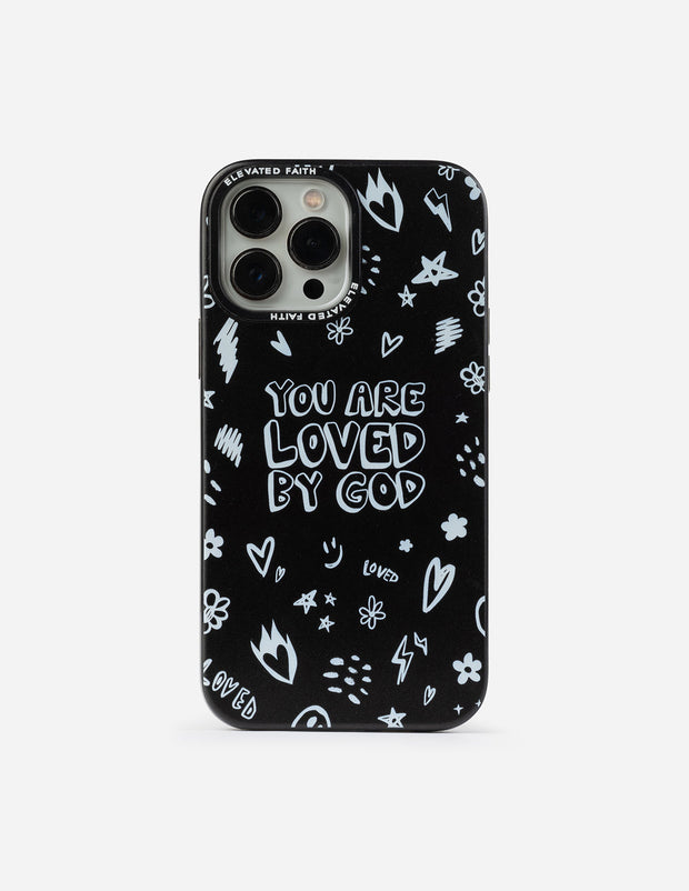 Elevated Faith Black You Are Loved By God Phone Case Christian Phone Case