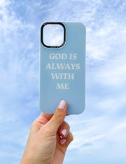 Elevated Faith Blue God is Always With Me Phone Case Christian Phone Case